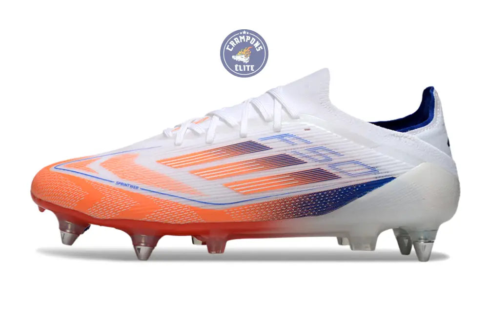 F50 Elite Lacets SG - Blanc/Orange/Bleu