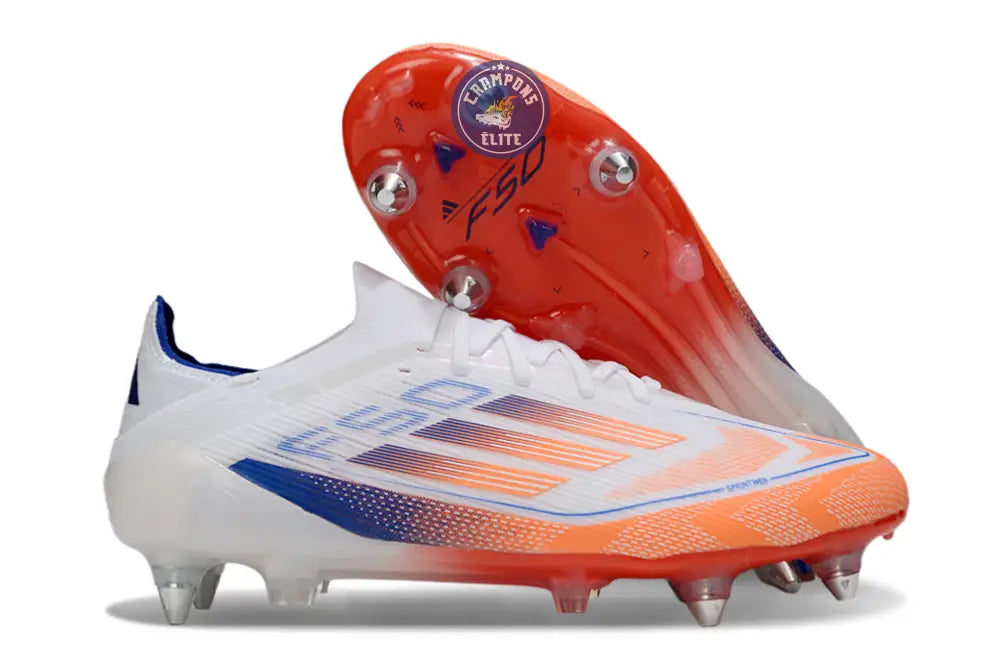 Image of F50 Elite Lacets SG - Blanc/Orange/Bleu