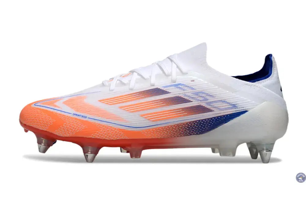 F50 Elite Lacets SG - Blanc/Orange/Bleu
