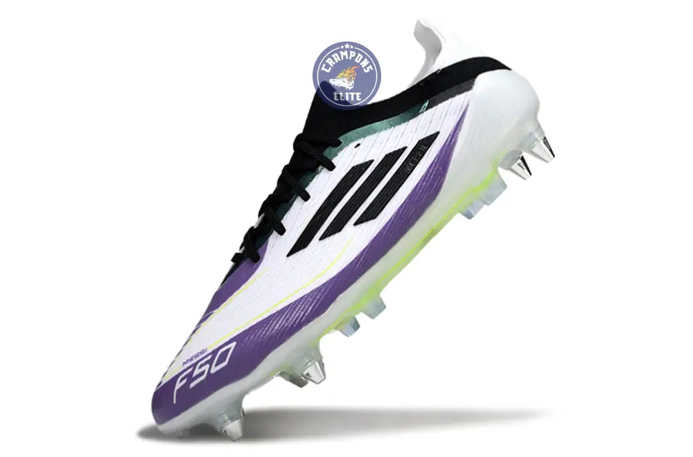 Image of F50 Elite Lacets SG - Blanc/Violet/Jaune Fluo/Noir