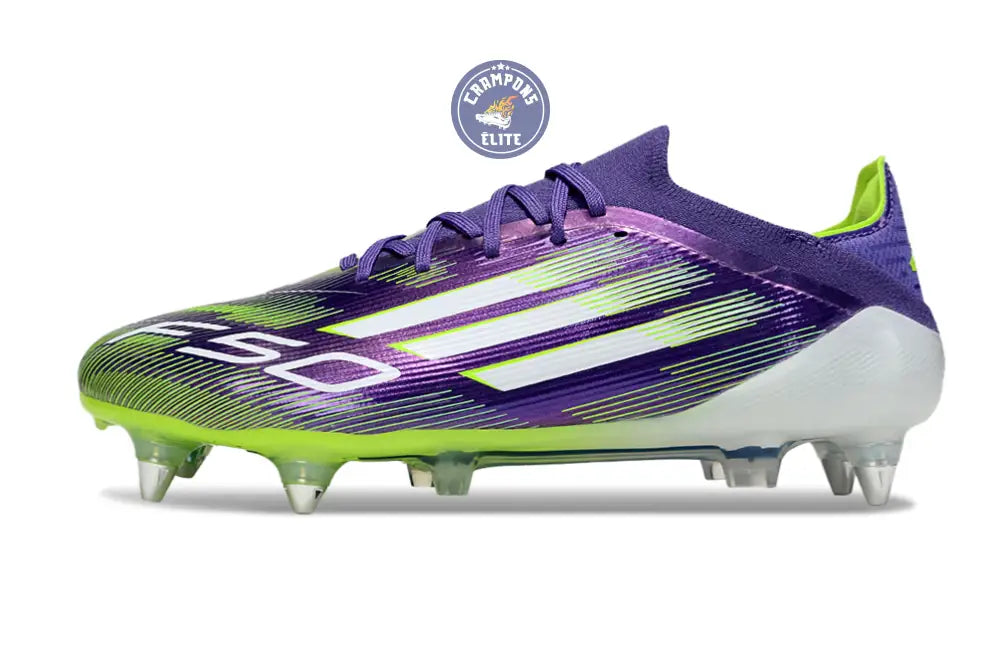 Image of F50 Elite Lacets SG - Violet/Jaune Fluo/Blanc