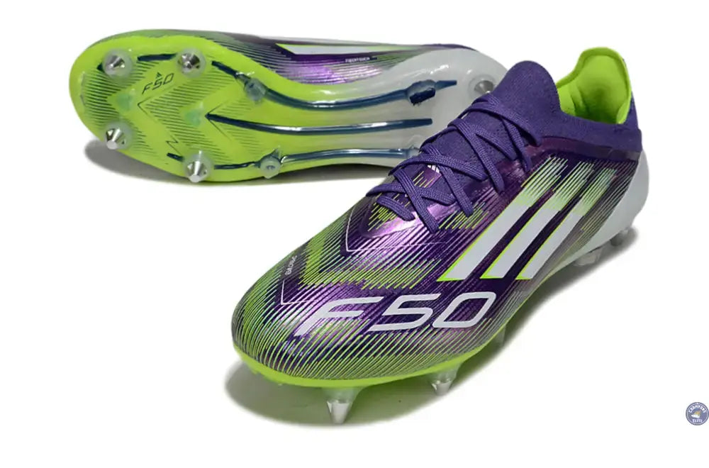 Image of F50 Elite Lacets SG - Violet/Jaune Fluo/Blanc