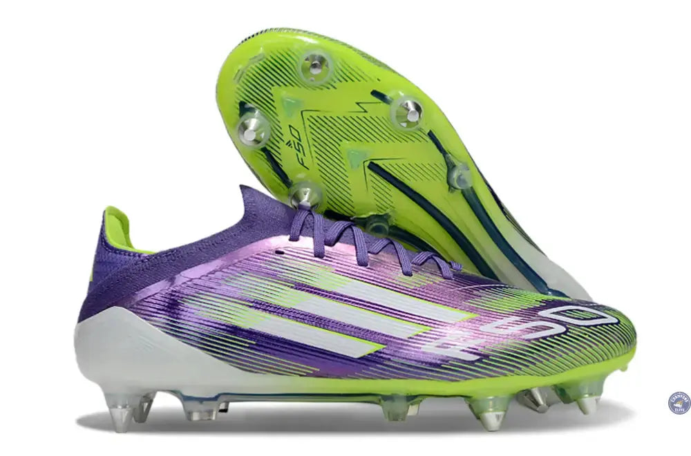 Image of F50 Elite Lacets SG - Violet/Jaune Fluo/Blanc