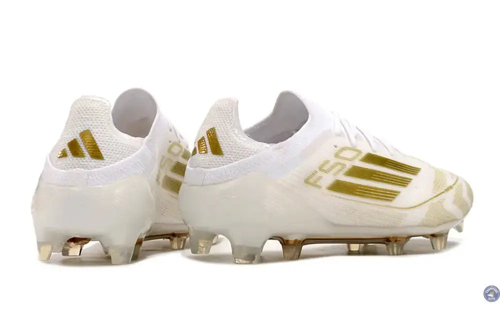 F50 Elitee Lacets FG - Blanc/Doré