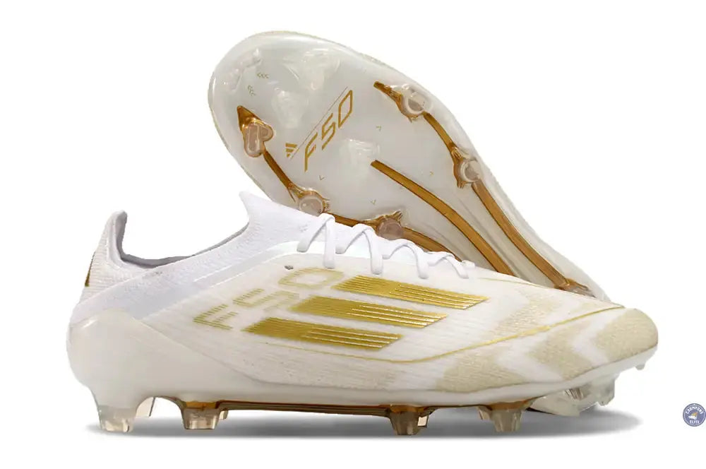 Image of F50 Elitee Lacets FG - Blanc/Doré