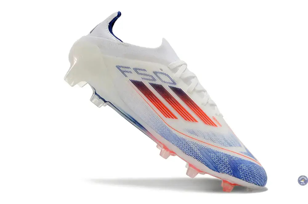 F50 Elitee Lacets FG - Blanc/Orange/Bleu