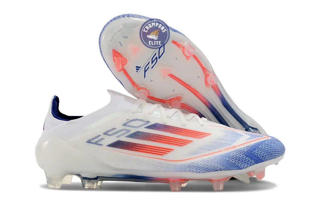 Image of F50 Elitee Lacets FG - Blanc/Orange/Bleu