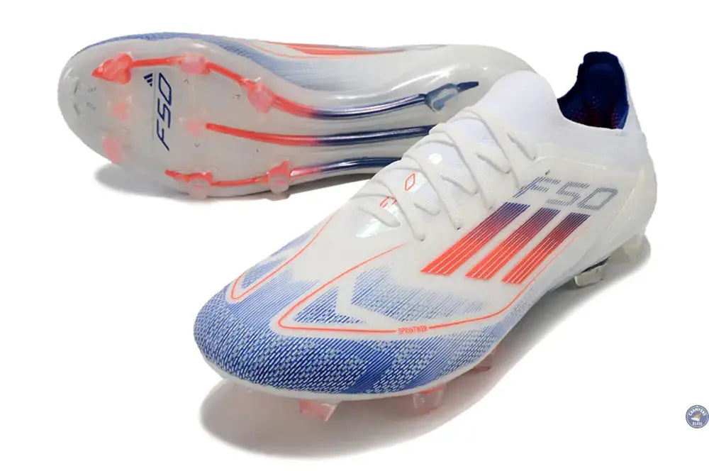 Image of F50 Elitee Lacets FG - Blanc/Orange/Bleu