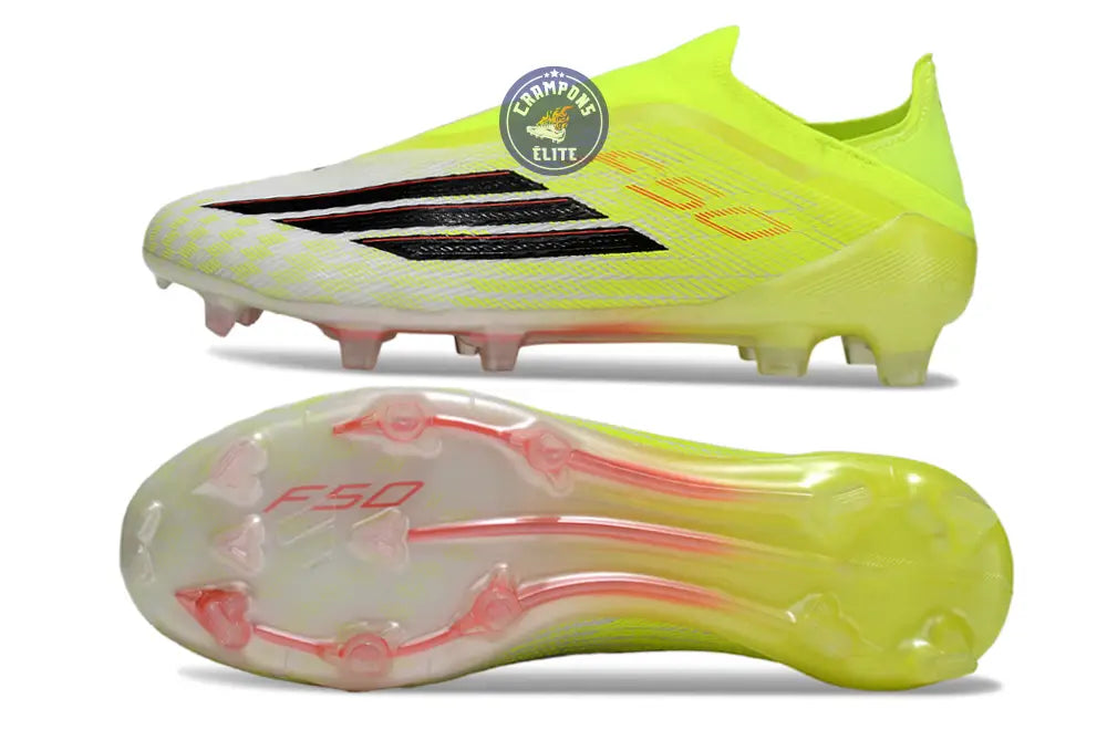 Image of F50 LACELESS ELITE FG BORN FOR GOALS - JAUNE/NOIR/LUCID RED