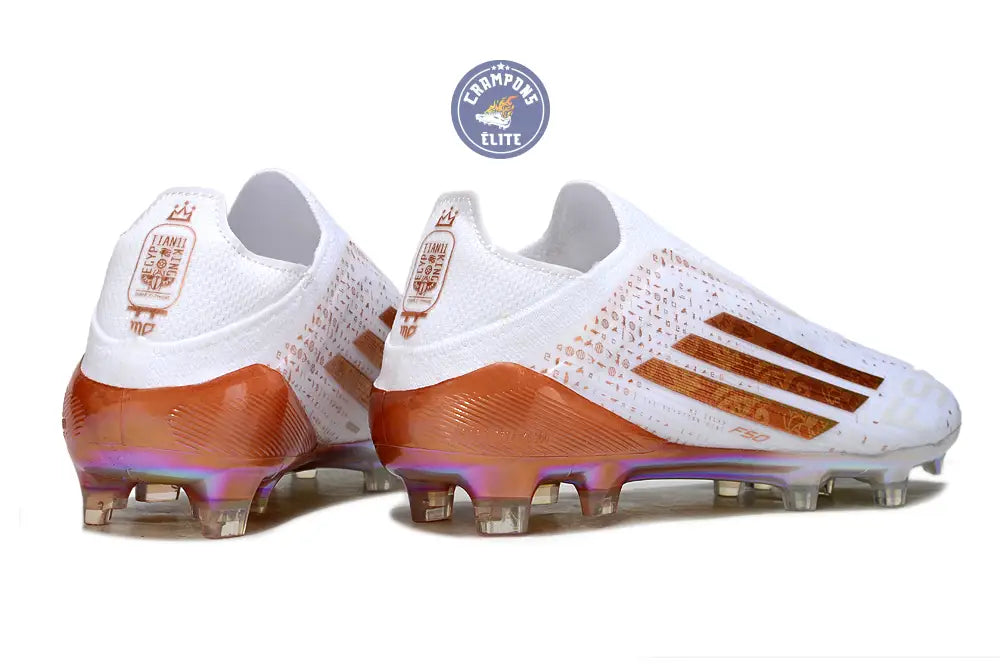 Image of F50 LACELESS ELITE FG x MOHAMED SALAH AFCON - BLANC/BRONZE ÉDITION LIMITÉE