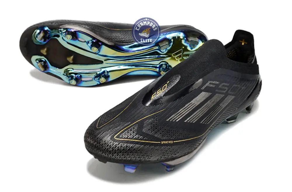 F50 + Laceless FG Dark Spark - Noir/Argenté/Doré
