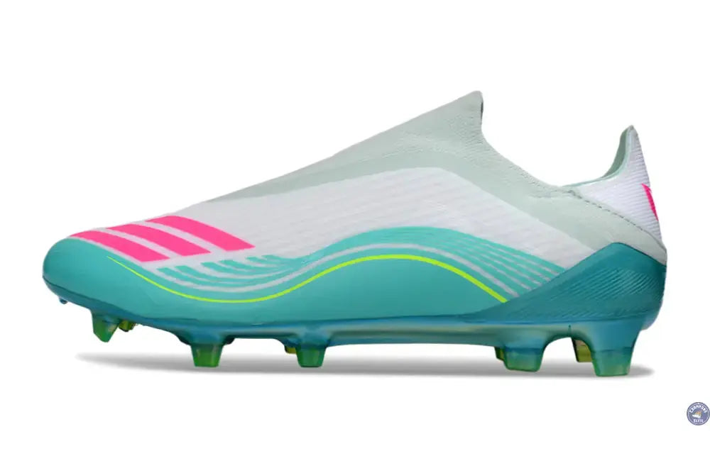 Image of F50 Laceless FG Messi - Turquoise/Blanc/Rose