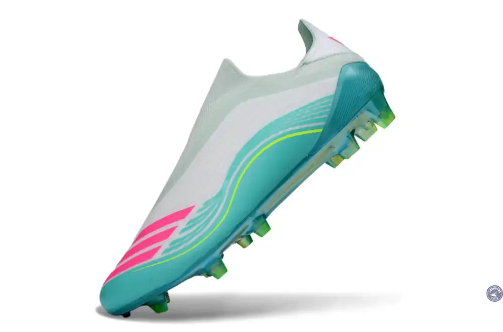 Image of F50 Laceless FG Messi - Turquoise/Blanc/Rose