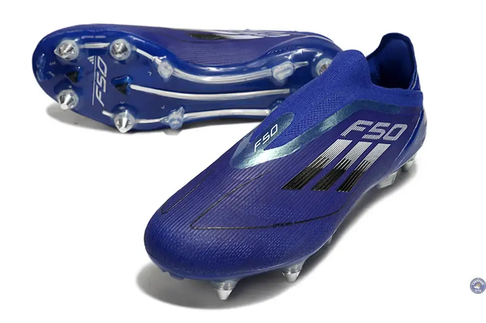 Image of F50 Laceless SG - Bleu/Argenté/Blanc