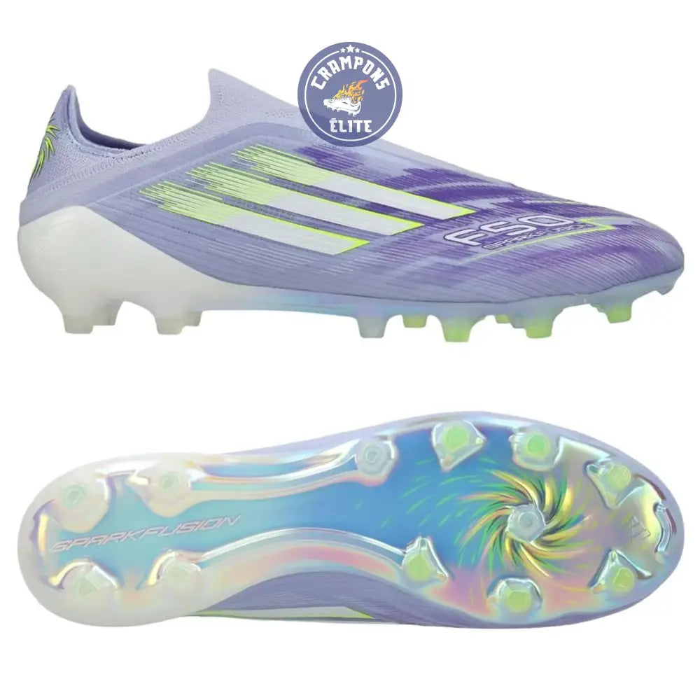 F50 Laceless Sparkfusion Elite Low Cut Laceless FG Radiant Blaze - Violet Tone/Vert/Violet