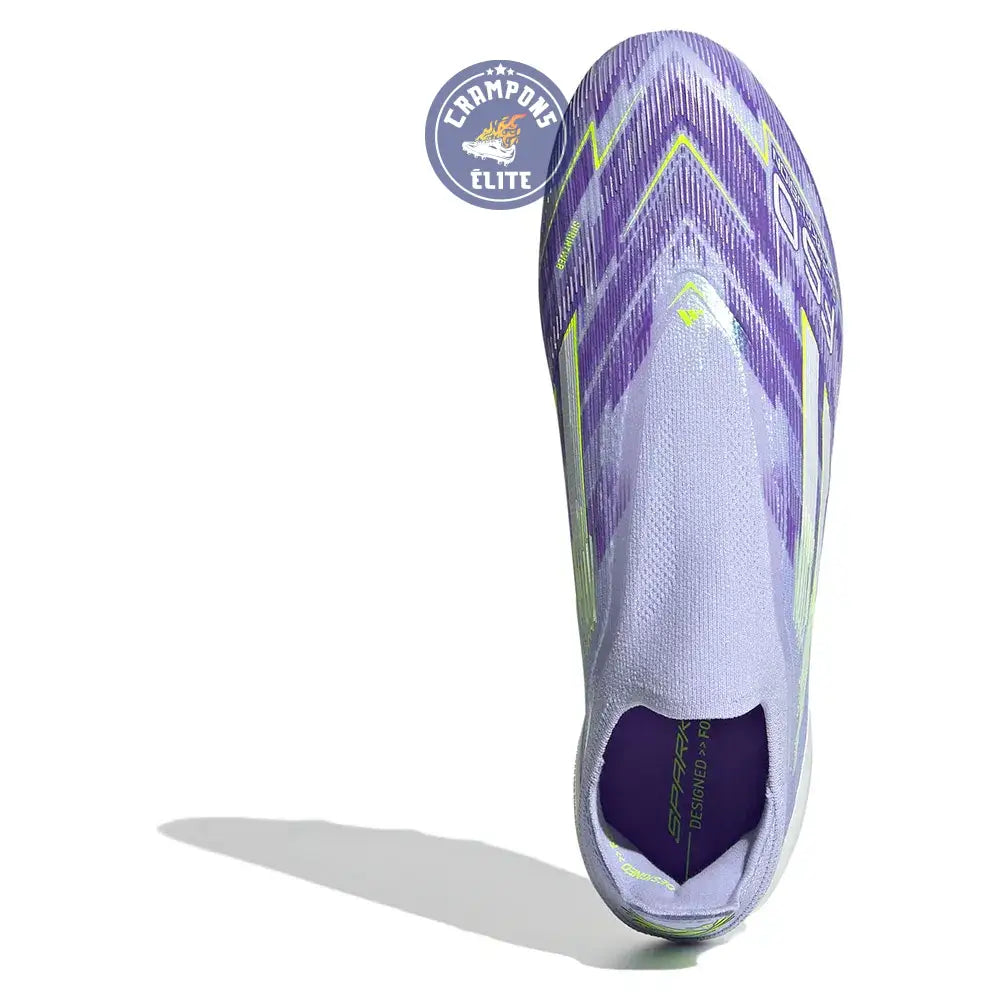 Image of F50 Laceless Sparkfusion Elite Low Cut Laceless FG Radiant Blaze - Violet Tone/Vert/Violet
