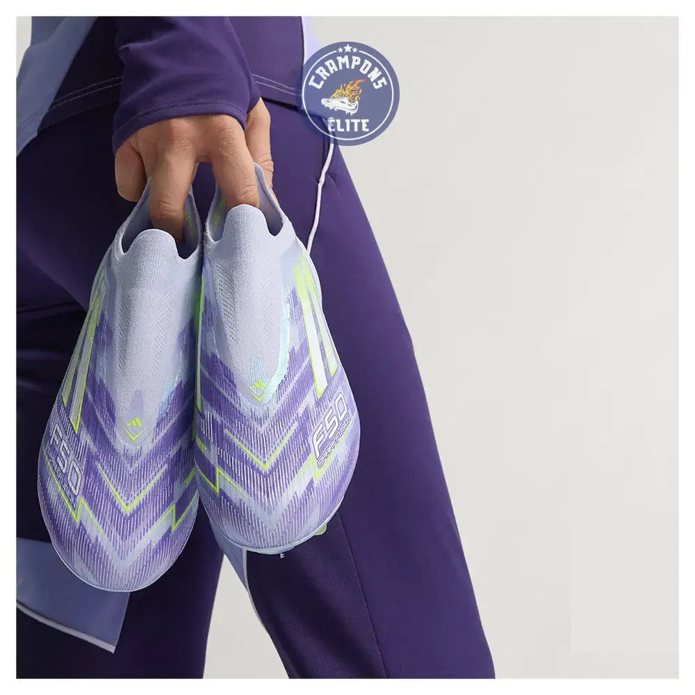 Image of F50 Laceless Sparkfusion Elite Low Cut Laceless FG Radiant Blaze - Violet Tone/Vert/Violet
