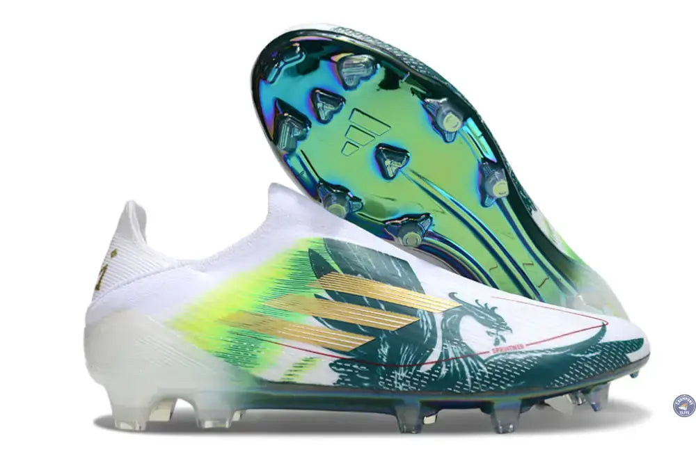 Image of F50 Laceless Spécial Mohamed Salah FG - Blanc/Vert/Doré