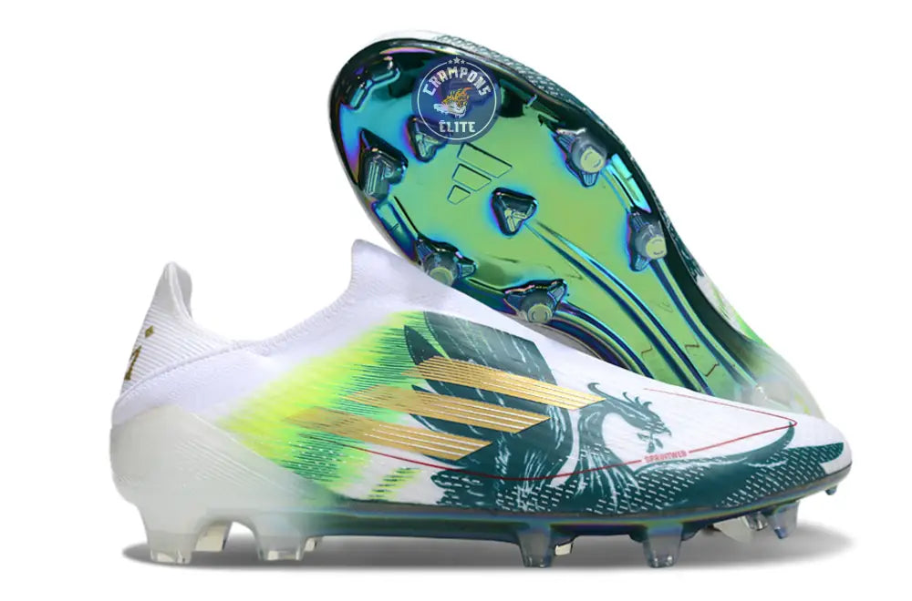 Image of F50 Laceless Spécial Mohamed Salah FG - Blanc/Vert/Doré