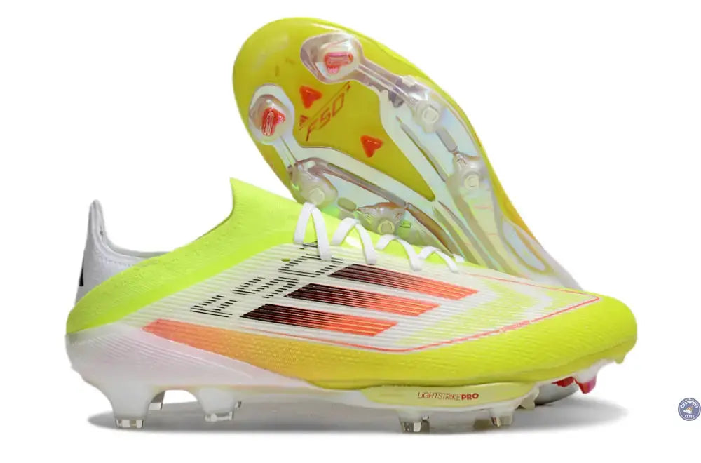 F50 + Lacets FG - Blanc/Jaune Fluo/Orange/noir