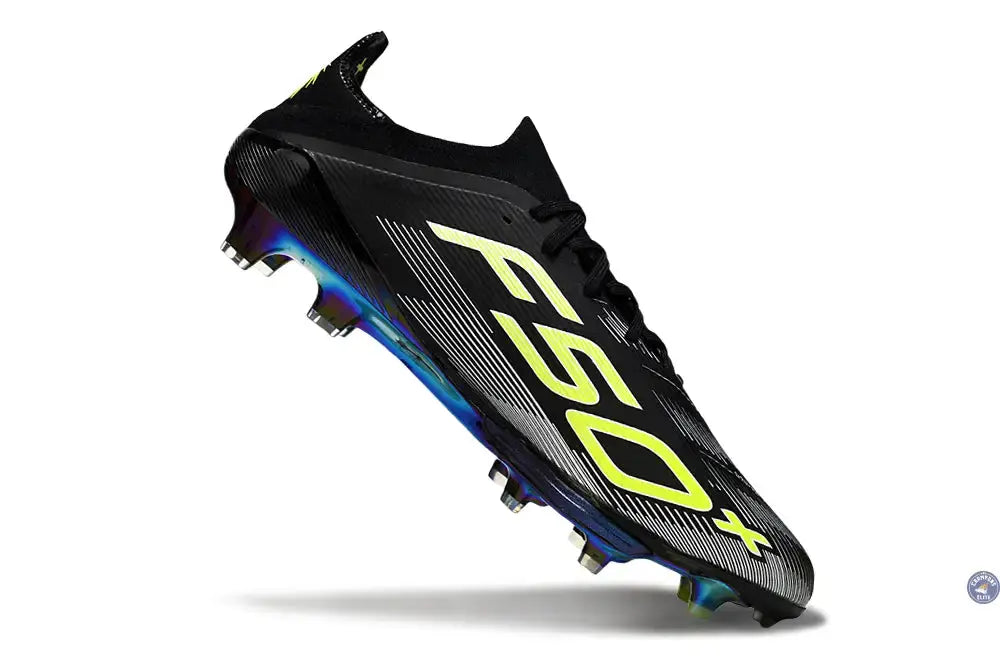 F50 + Lacets FG - Noir/Jaune Fluo/Blanc/Bleu