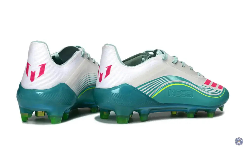 F50 Lacets FG Messi - Turquoise/Blanc/Rose