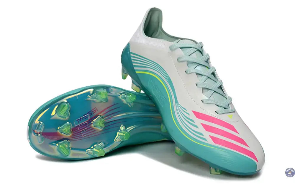 F50 Lacets FG Messi - Turquoise/Blanc/Rose