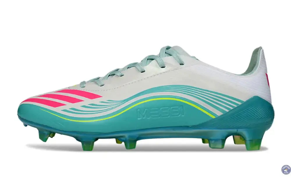 Image of F50 Lacets FG Messi - Turquoise/Blanc/Rose