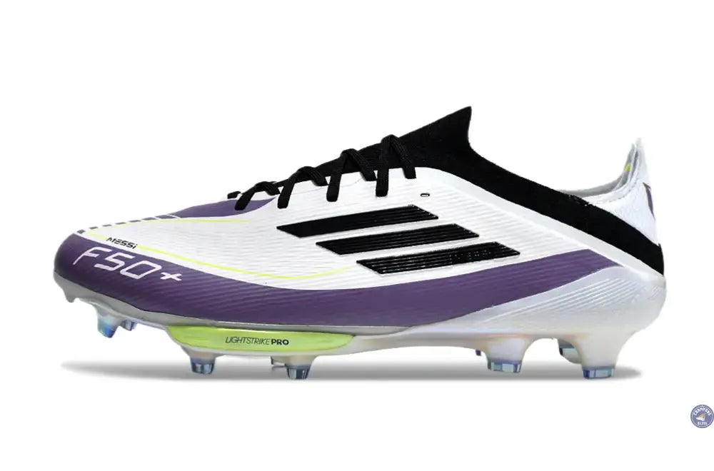 F50 + Lacets FG Triunfo Estelar - Blanc/Noir/Violet