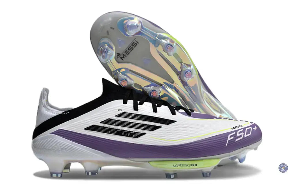 F50 + Lacets FG Triunfo Estelar - Blanc/Noir/Violet