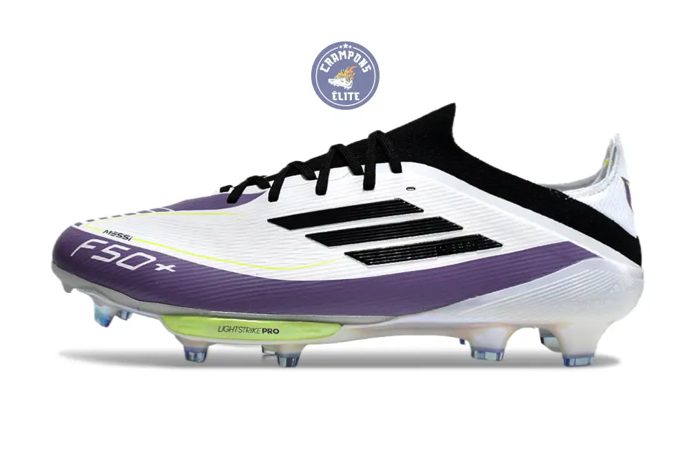 F50 + Lacets FG Triunfo Estelar - Blanc/Noir/Violet