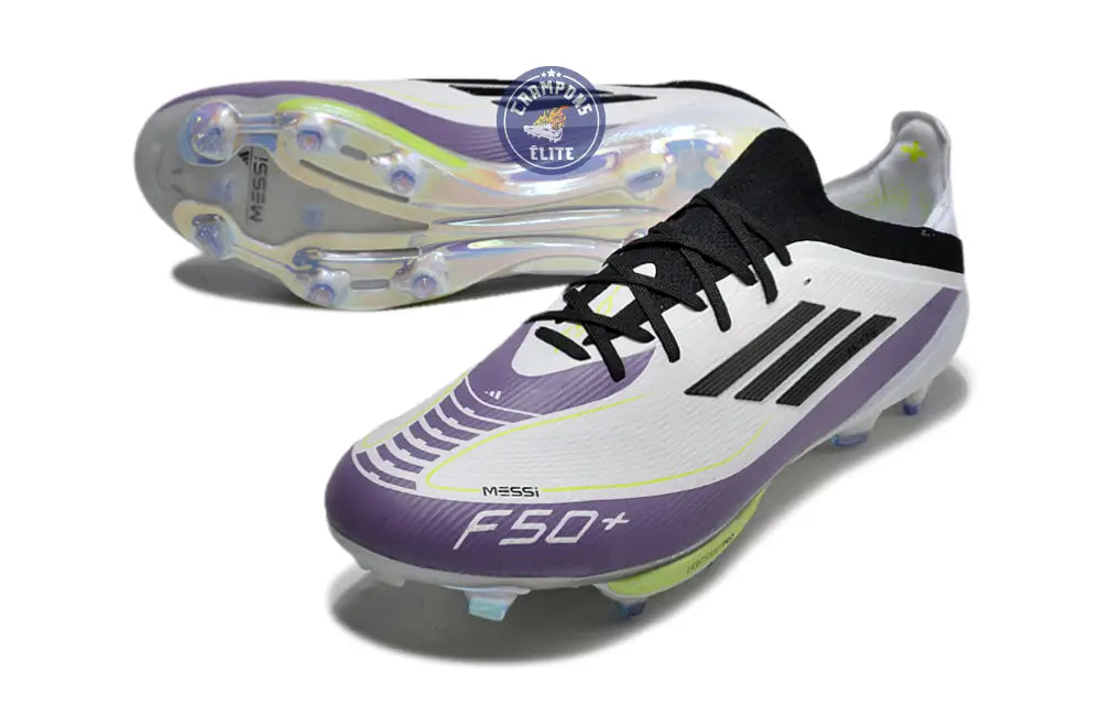 F50 + Lacets FG Triunfo Estelar - Blanc/Noir/Violet