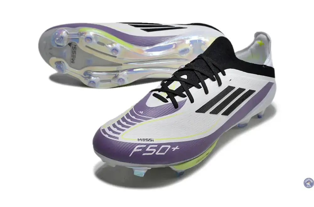 F50 + Lacets FG Triunfo Estelar - Blanc/Noir/Violet