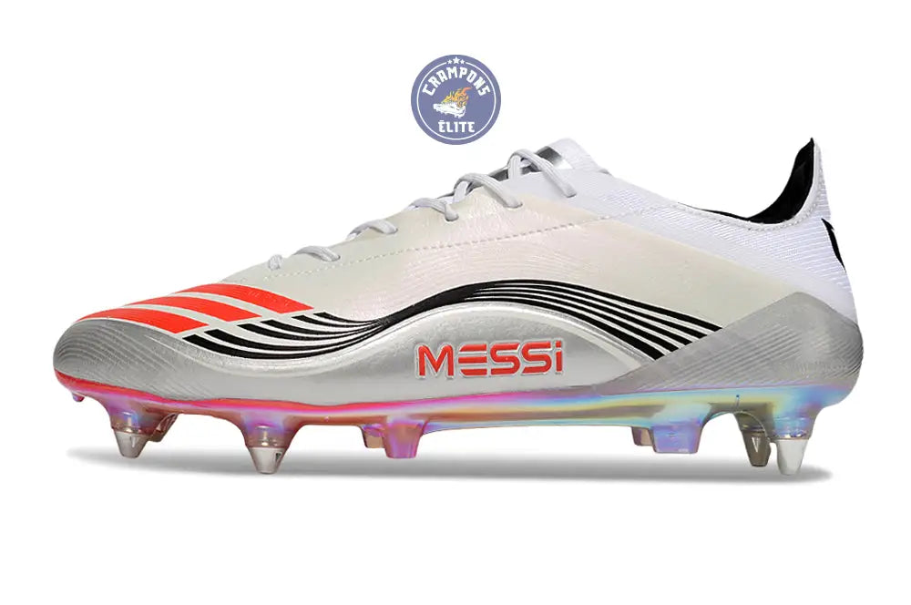 F50 Languette SG Messi Elite FG Prestig10 - Blanc/Lucid Red/Argenté