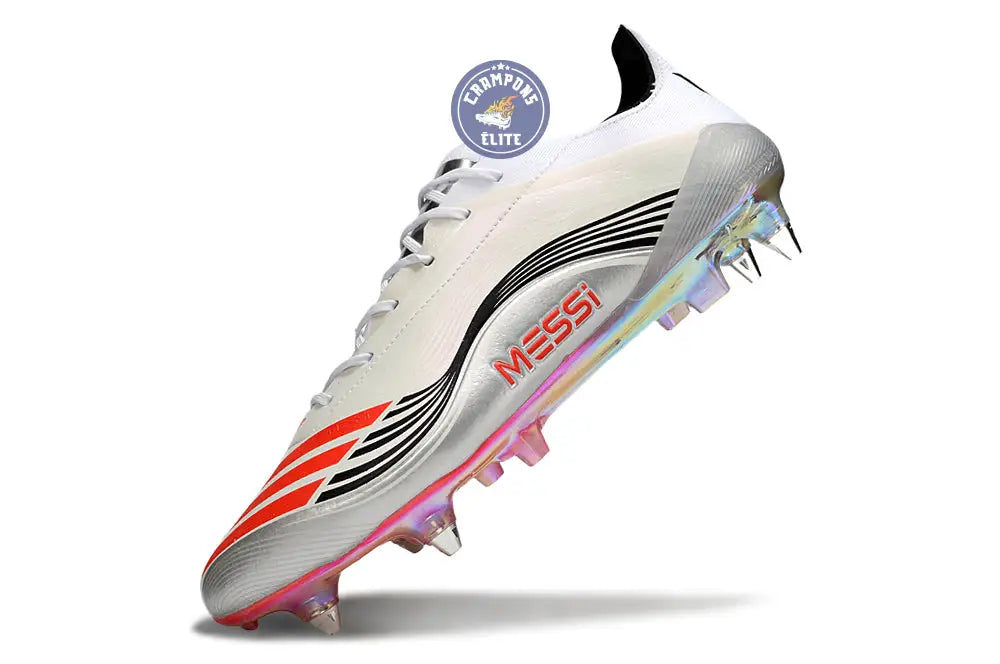 F50 Languette SG Messi Elite FG Prestig10 - Blanc/Lucid Red/Argenté