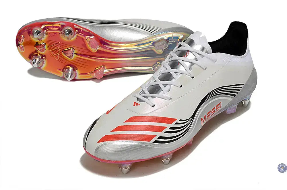 F50 Languette SG Messi Elite FG Prestig10 - Blanc/Lucid Red/Argenté