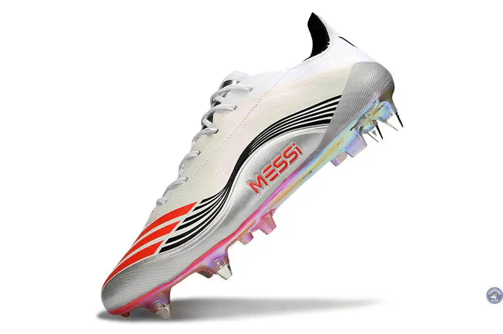 F50 Languette SG Messi Elite FG Prestig10 - Blanc/Lucid Red/Argenté