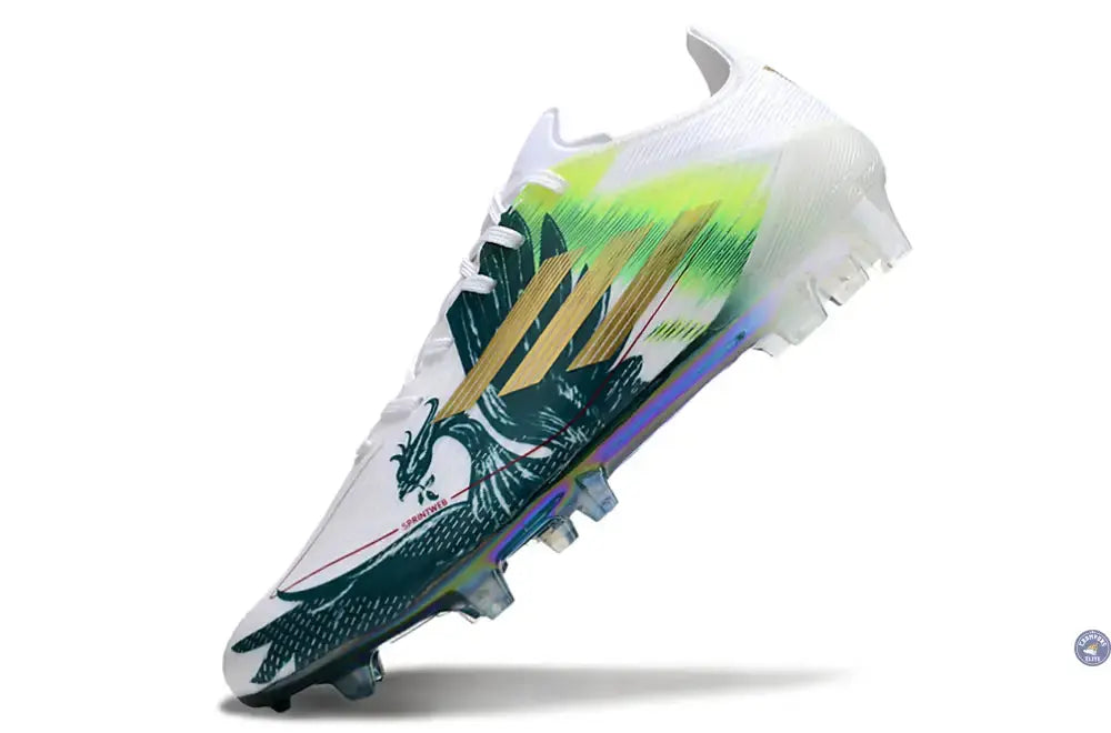 F50 Languette Mohamed Salah FG - Blanc/Vert/Doré