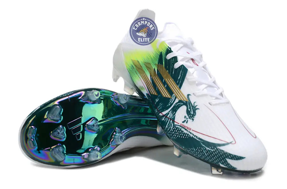 F50 Languette Mohamed Salah FG - Blanc/Vert/Doré