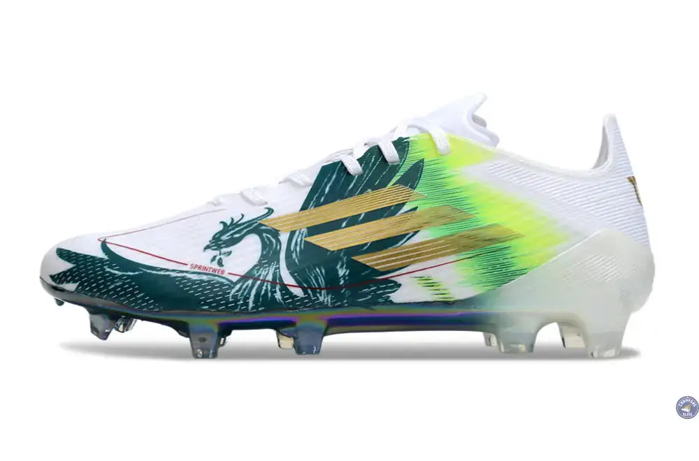 F50 Languette Mohamed Salah FG - Blanc/Vert/Doré