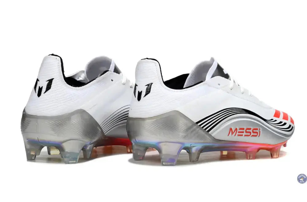 F50 MESSI ELITE FG PRESTIG10 - BLANC/LUCID RED/ARGENTÉ