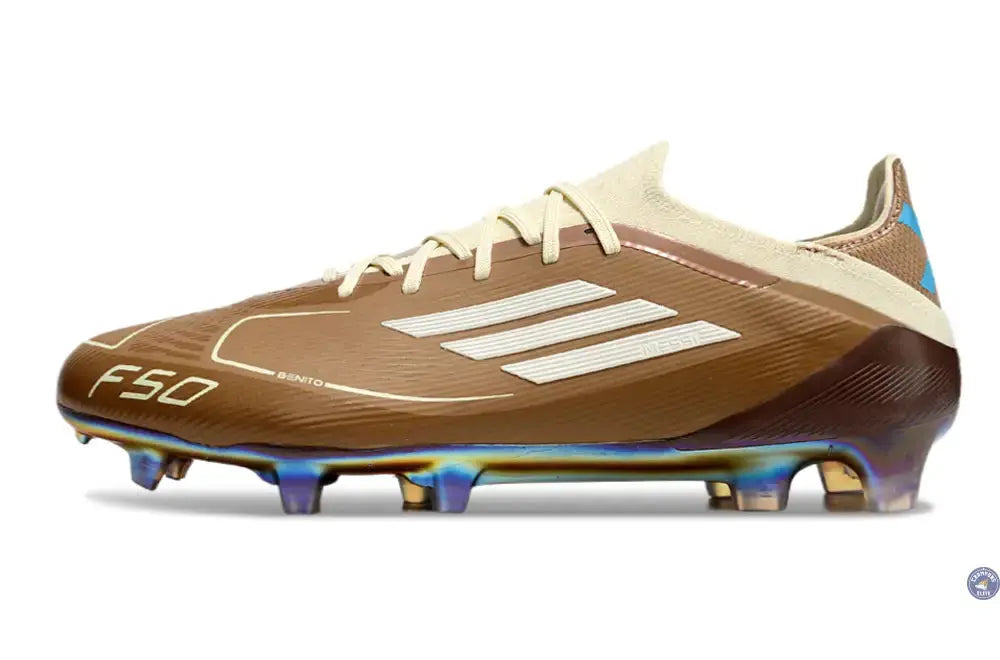 F50 Messi X Bad Bunny Elite Lacets FG - Cardboard/Blanc/Turquoise ÉDITION LIMITÉE