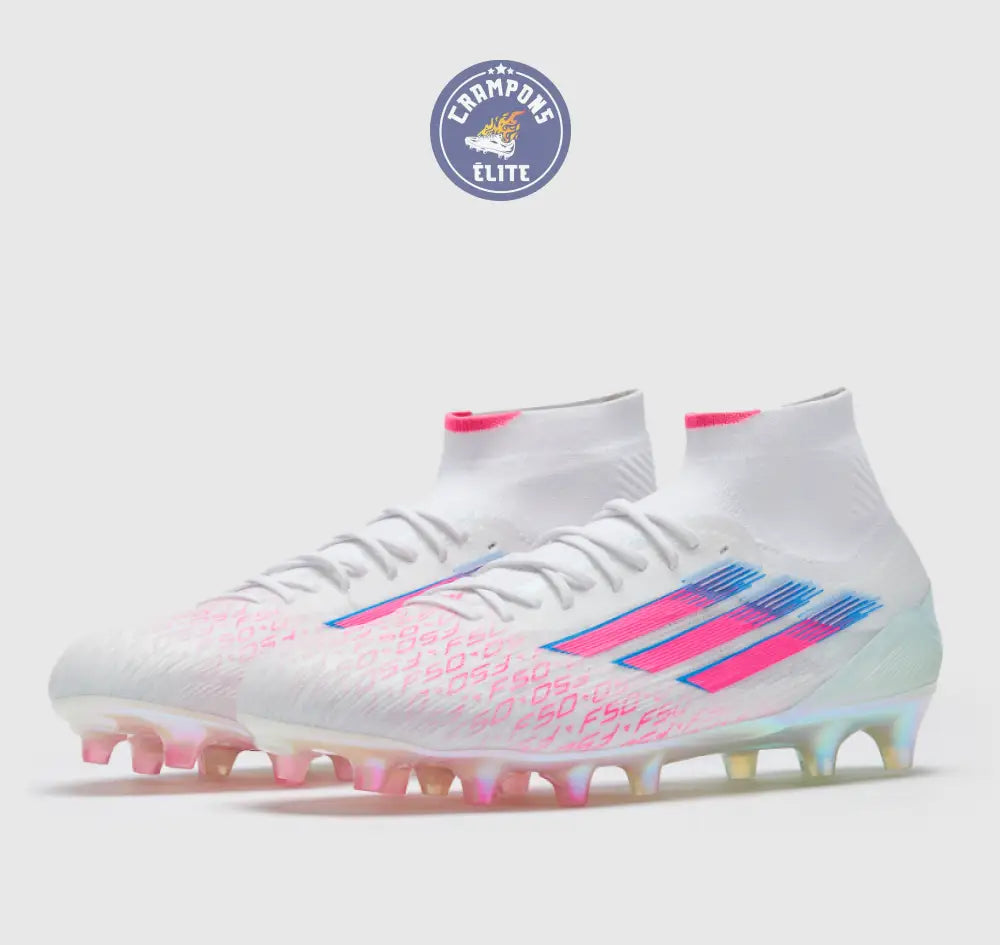 Image of F50 SPARKFUSION ELITE MID CUT ELITE FG/AG TRINITY - BLANC/ROSE ÉDITION LIMITÉE
