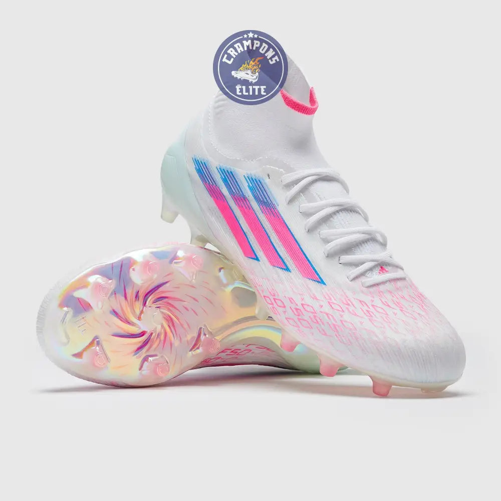 Image of F50 SPARKFUSION ELITE MID CUT ELITE FG/AG TRINITY - BLANC/ROSE ÉDITION LIMITÉE