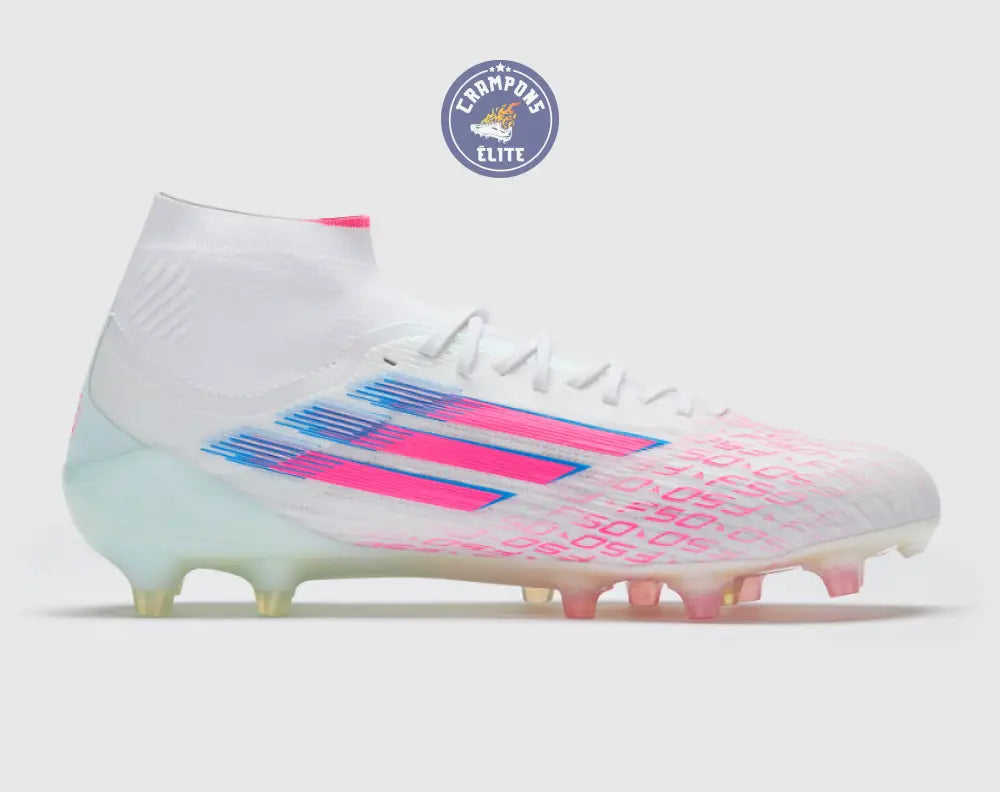 Image of F50 SPARKFUSION ELITE MID CUT ELITE FG/AG TRINITY - BLANC/ROSE ÉDITION LIMITÉE