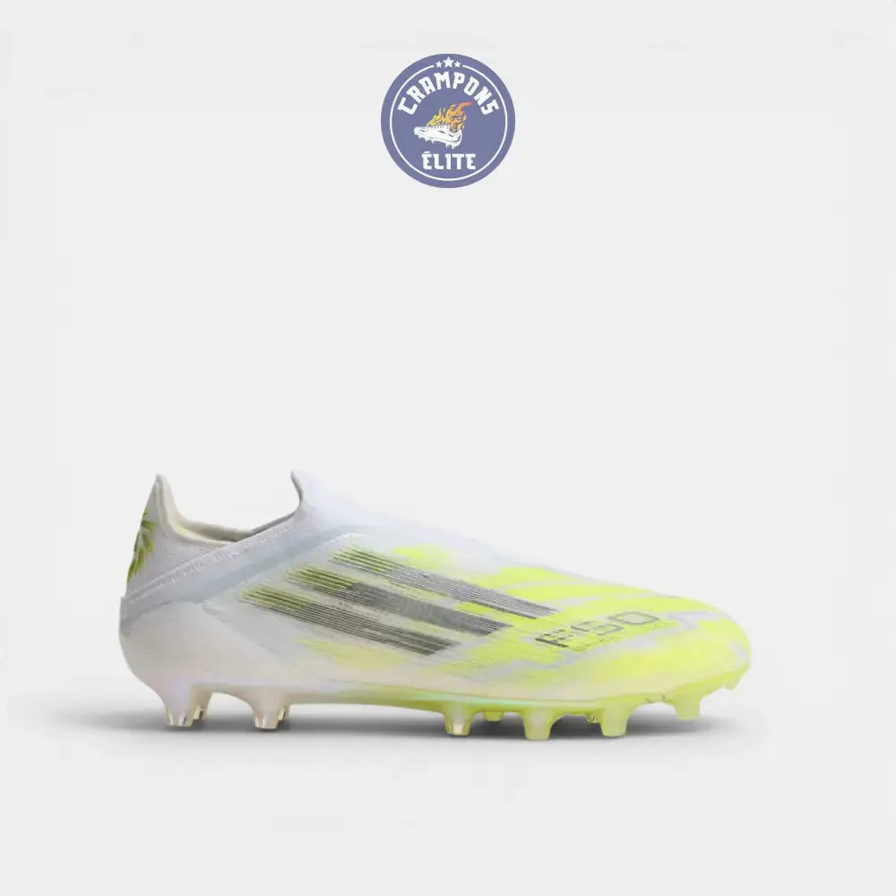F50 Sparkfusion Low Cut Laceless FG - Blanc/Jaune Fluo