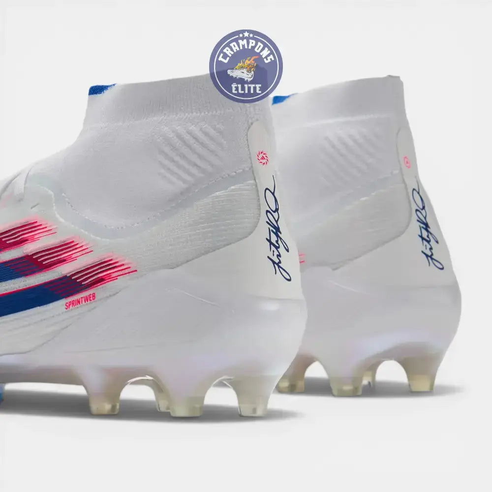 Image of F50 Sparkfusion Mid Cut Lacets FG – Blanc/Bleu/Rouge