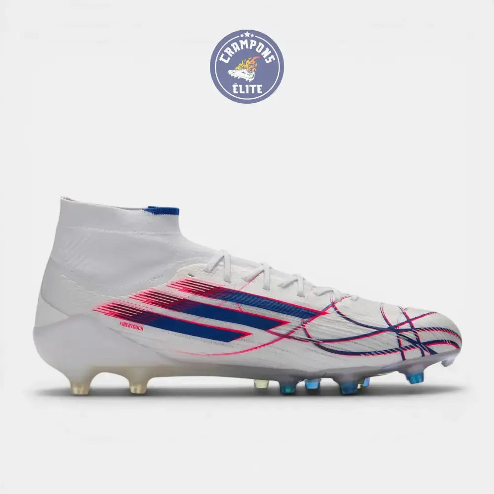 Image of F50 Sparkfusion Mid Cut Lacets FG – Blanc/Bleu/Rouge