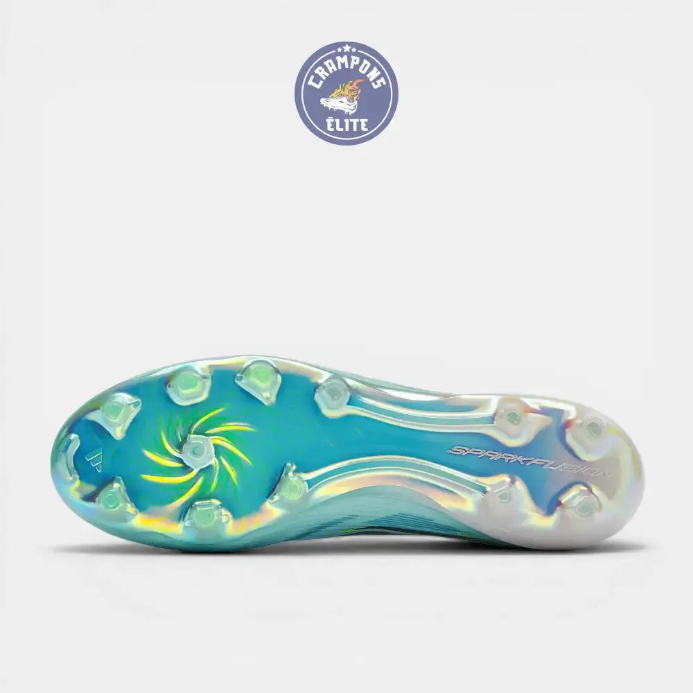 Image of F50 Sparkfusion Mid Cut Lacets FG – Turquoise/Bleu Marine/Blanc