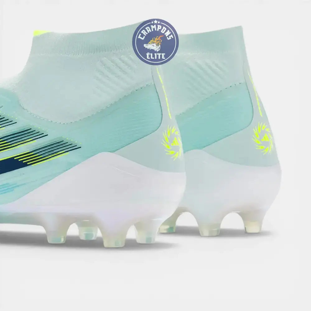 Image of F50 Sparkfusion Mid Cut Lacets FG – Turquoise/Bleu Marine/Blanc